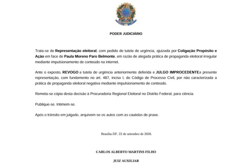 Justiça libera impulsionamento de publicação de Paula Belmonte sobre Celina Leão
